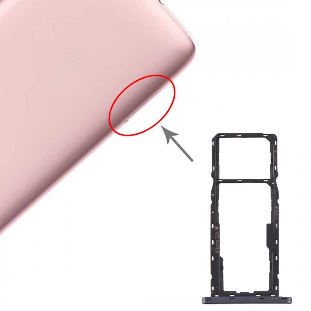 Picture of SIM Card Tray + SIM Card Tray + Micro SD Card Tray for Asus Zenfone Live L1 ZA550KL X00RD (Black)